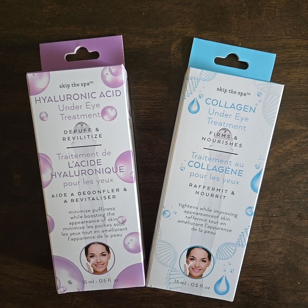 Jean Pierre Hyaluronic Acid and Collagen Under Eye Treatments Set of 2
